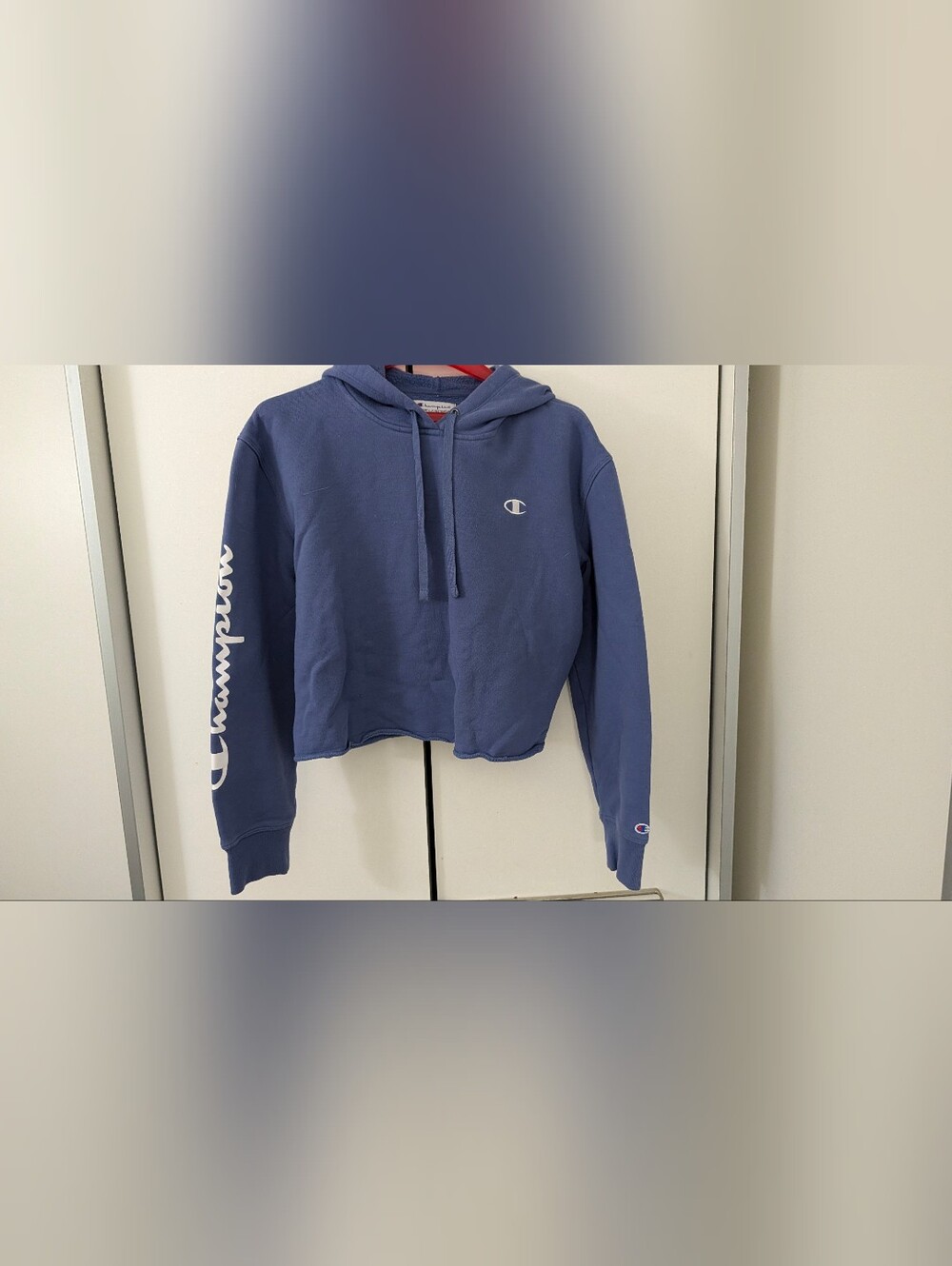 Cropped Blue Champion Hood Excellent Condition Size Large